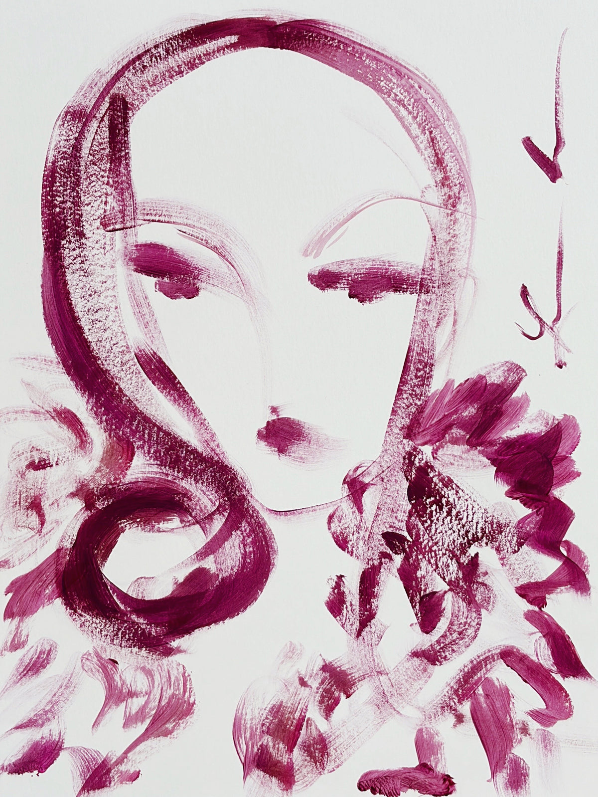 Burgundy Boa Sketch