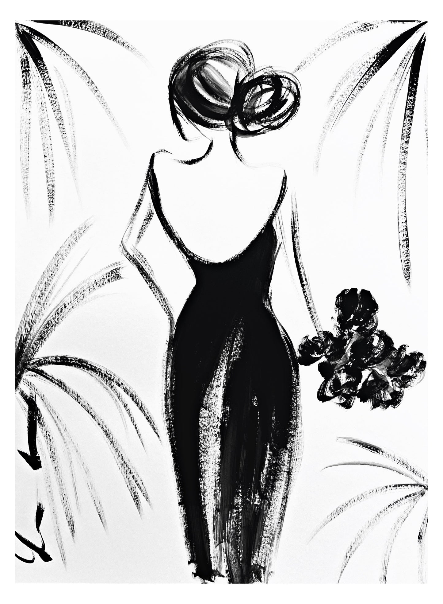 Black Dress and Flowers