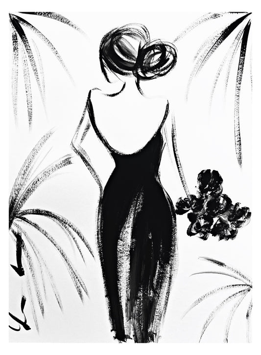 Black Dress and Flowers