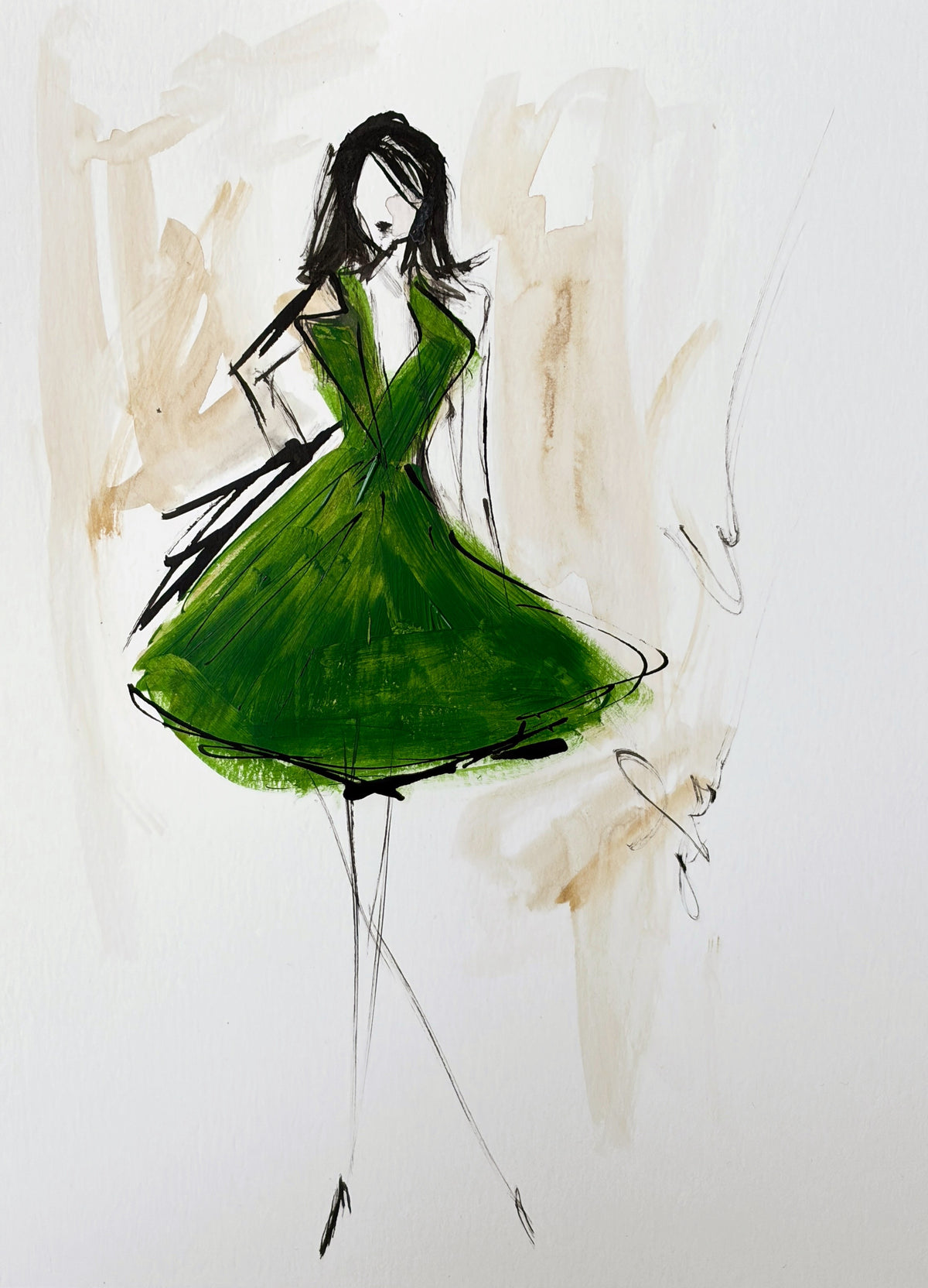 Green Dress Sketch